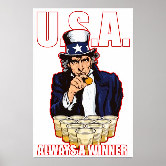 "USA : Toujours un gagnant" Poster de la bière Pon (Devant)