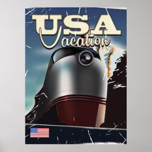 USA Vacances Train vintage soviétique Poster
