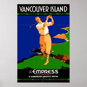 USA Vancouver Island Poster vintage restauré