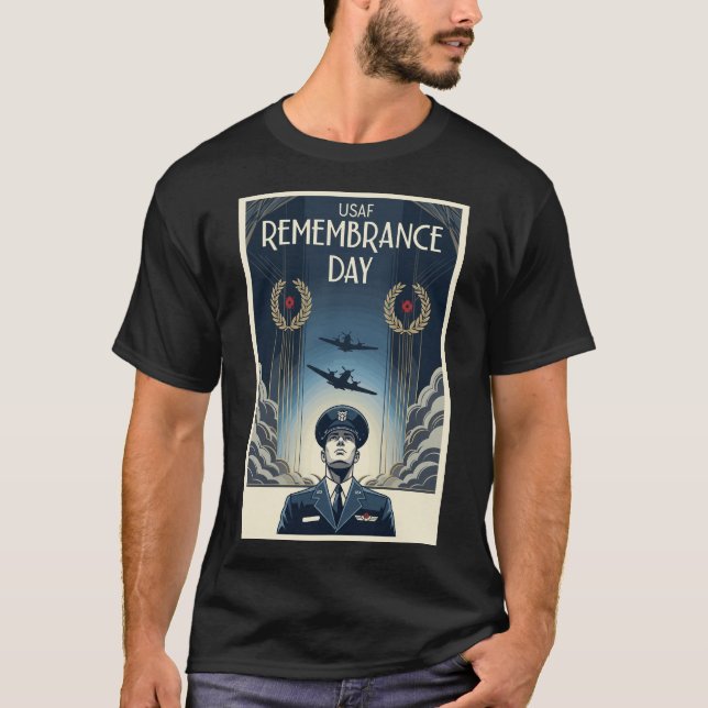 USAF Art Deco T-Shirt Remembrance Day Edition (Devant)