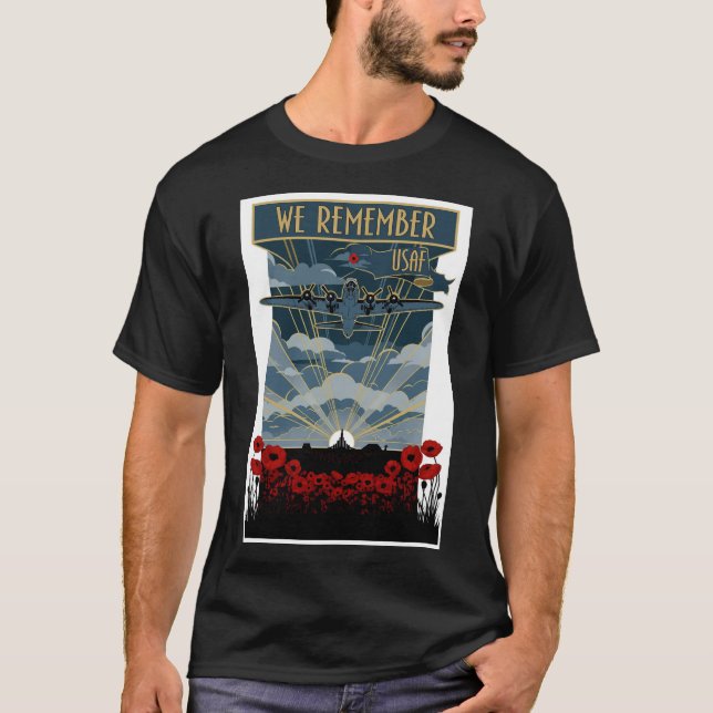USAF Art Deco T-Shirt Remembrance Day Edition (Devant)