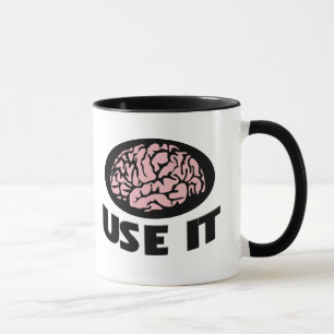 "Use It" Mug – Minimalist Pink Brain Design 