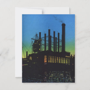 Usine de fabrication au coucher du soleil, Entrepr