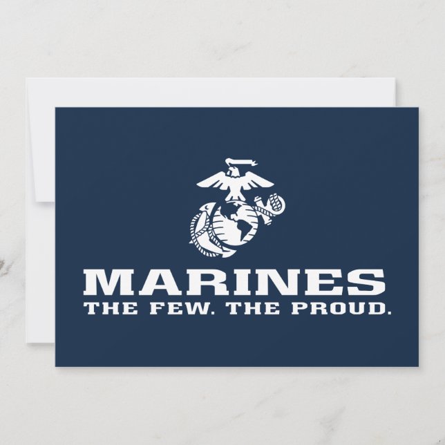 USMC Les rares Logo Fiers Empilés - Blanc (Devant)