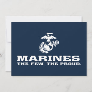 USMC Les rares Logo Fiers Empilés - Blanc