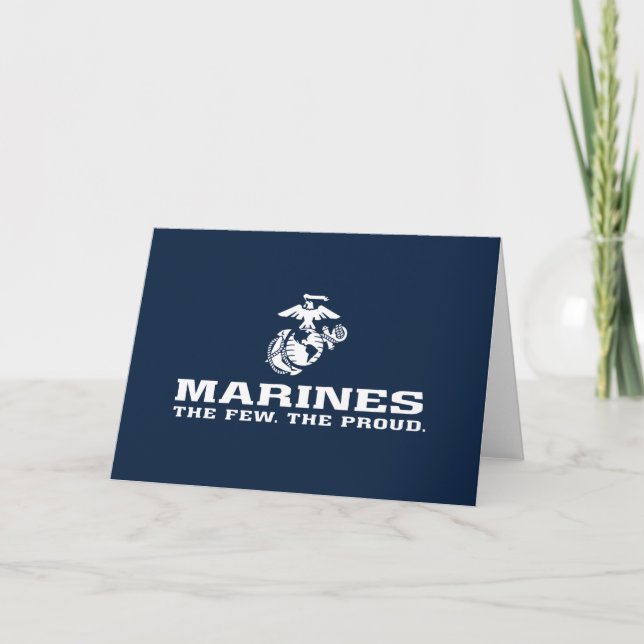 USMC Les rares Logo Fiers Empilés - Blanc (Devant)