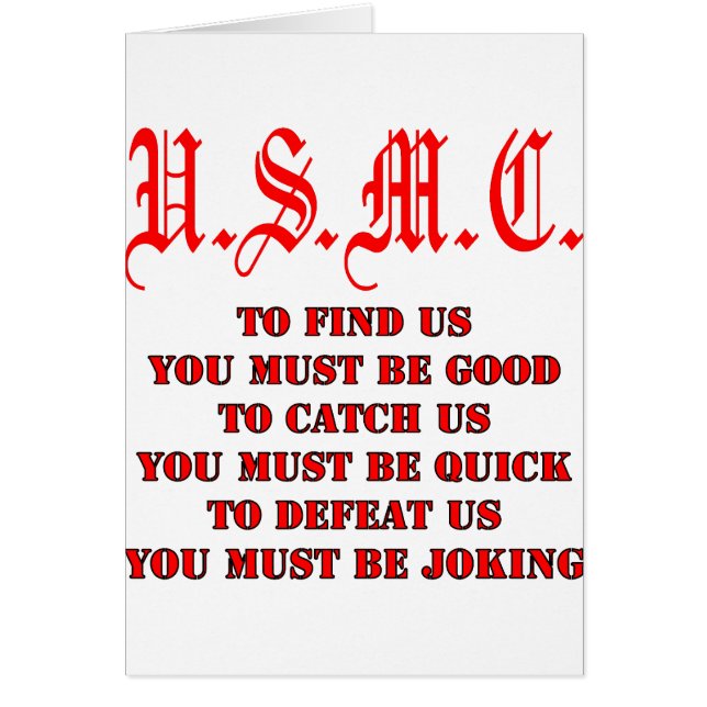 USMC pour nous attraper ou nous vaincre (Devant)