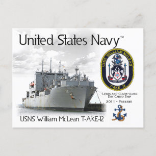 USNS WILLIAM MCLEAN T-AKE-12 CARGO SHIP - Carte po