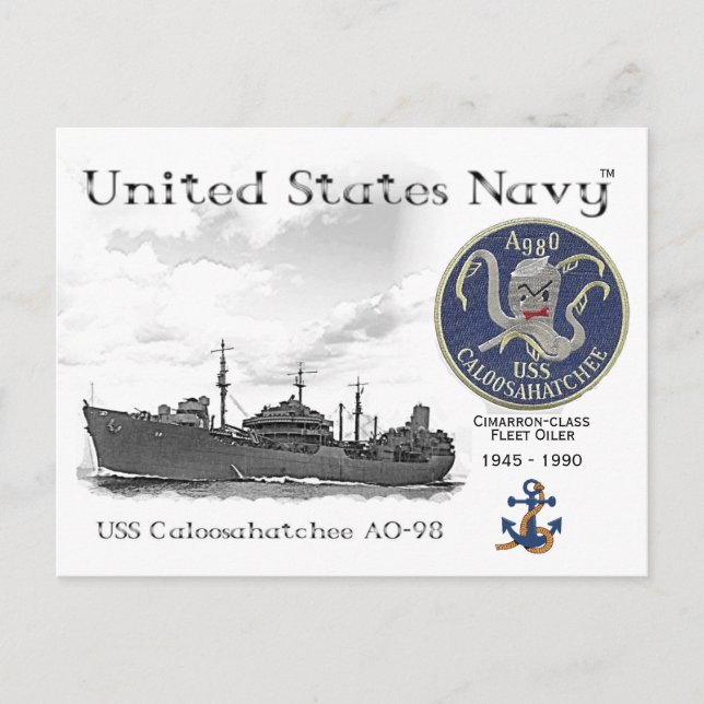 USS CALLOOSHATACHEE AO-98 OILER - CARTE POSTALE (Devant)