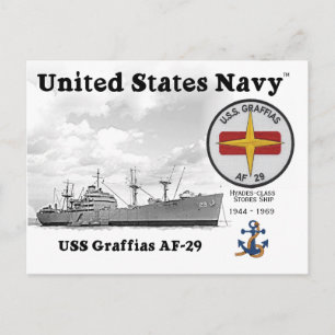 USS GRAFFIAS AF-29 STORES SHIP - CARTE POSTALE