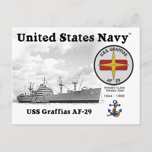 USS GRAFFIAS AF-29 STORES SHIP - CARTE POSTALE (Devant)