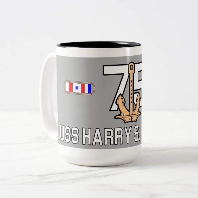 USS HARRY S. TRUMAN MUG CVN-75 BUCK ARRÊTE ICI (Devant gauche)