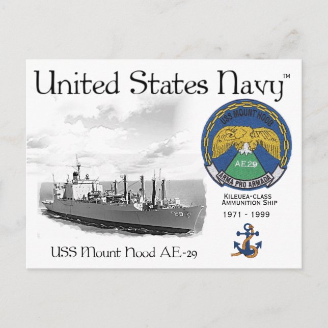 USS MOUNT HOOD AE-29 - CARTE POSTALE (Devant)