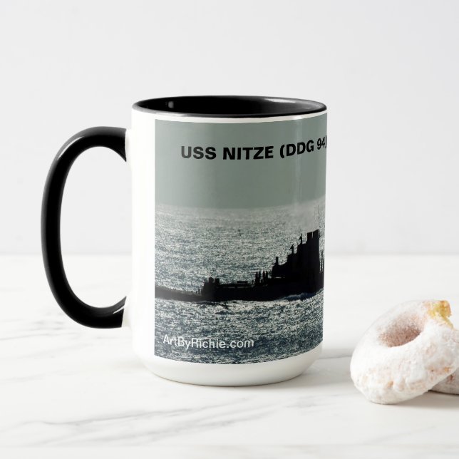 USS NITZE (DDG94), Haze Grey and Underway, Mug (Avec donut)
