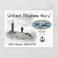 USS SKATE SSN-578 SUBMARINE - CARTE POSTALE
