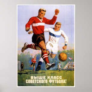 USSR Soviet Soccer Propaganda 1954 Poster