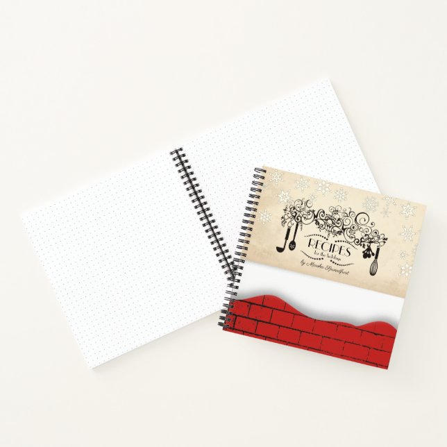 Ustensiles brique Noël livre de cuisine cahier de  (Intérieur)