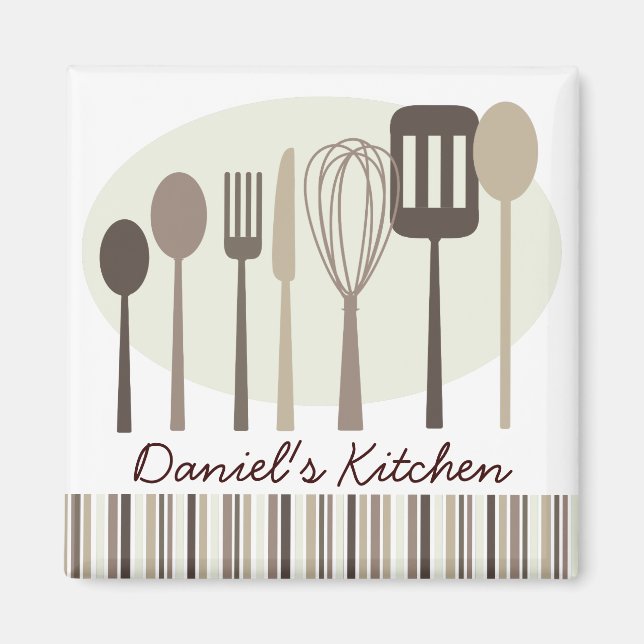 Ustensiles de Cuisine de cuisine rétro Magnet pers (Devant)