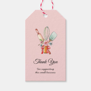 Ustensiles de cuisson Merci rose étiquettes cadeau