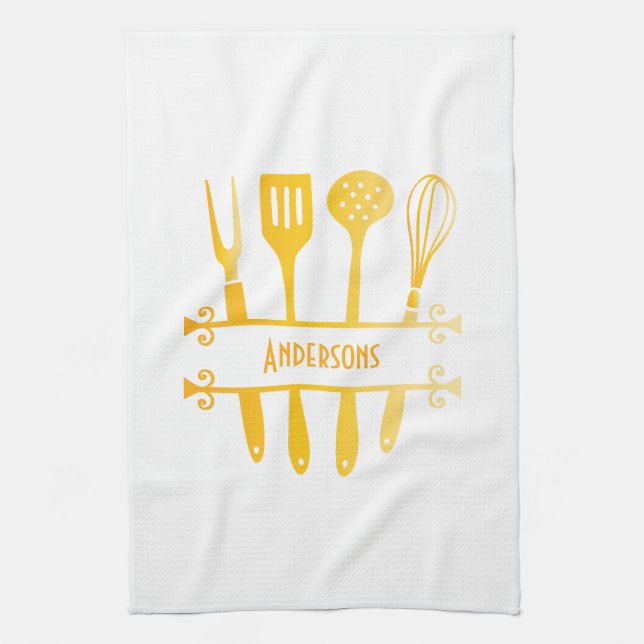 Ustensiles Jaunes Serviette de cuisine (Vertical)