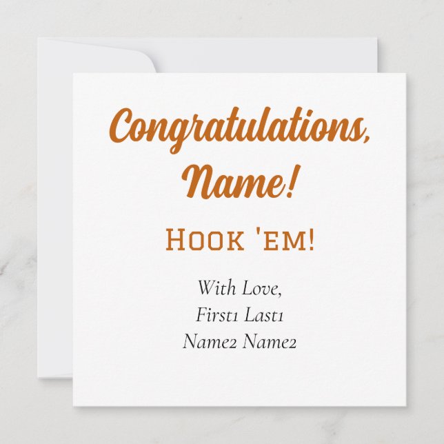 UT Longhorns Hook'em ! Étiquette de carte cadeau (Devant)