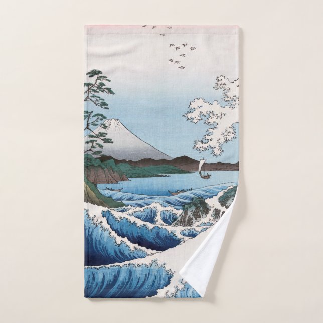 Utagawa Hiroshige - Mer au large de Satta, provinc (Serviette à main)