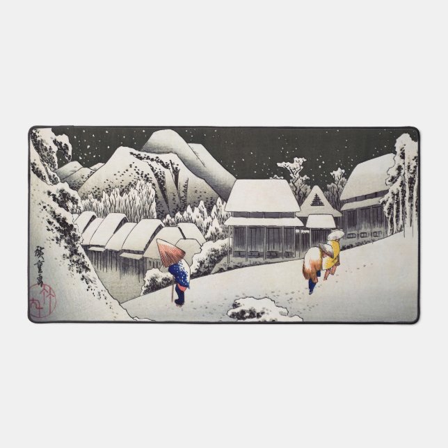 Utagawa Hiroshige - Neige du soir à Kanbara (Recto)