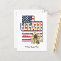 Utah Bee États-Unis Carte Retro Vintage USA