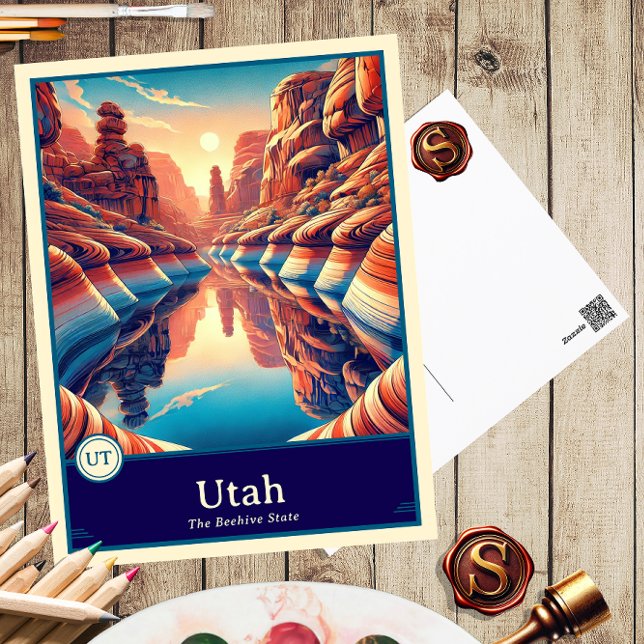 Utah | Carte postale de style anime ombrée (Créateur téléchargé)