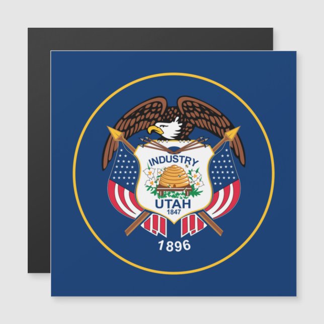 Utah : Le drapeau américain de l'État de la ruche, (Devant / Derrière)