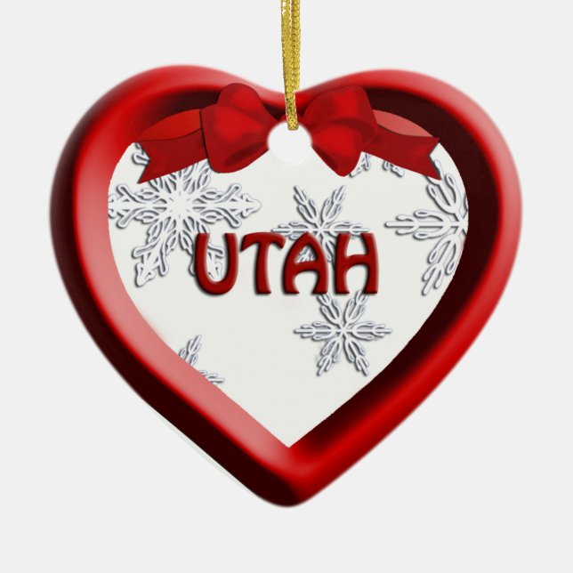 Utah Snowflake Coeur ornement de Noël (Devant)