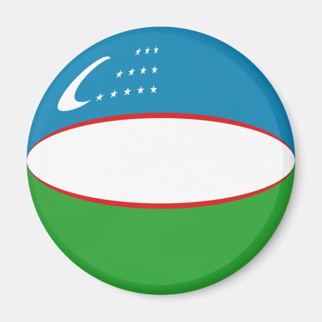 Uzbekistan Fisheye Flag Magnet (Devant)