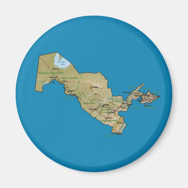 Uzbekistan Map Magnet (Devant)