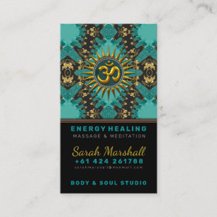 V2 Turquoise Gold Eastern Sparkle OM Yoga Carte de