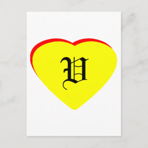 "V" Coeur Jaune Rouge Faire-part de mariage Le MUS
