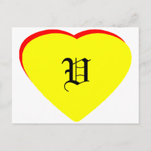 "V" Coeur Jaune Rouge Faire-part de mariage Le MUS