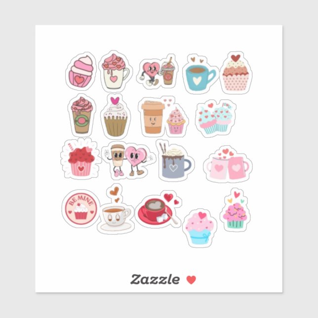 V-Day coffee and sweets planner sticker (Feuille)