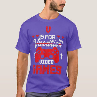 V Est Pour Jeux Vidéo Gamer T-Shirt
