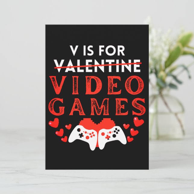 V Est Pour Jeux Vidéos Funny Valentines Joueur de  (Debout devant)