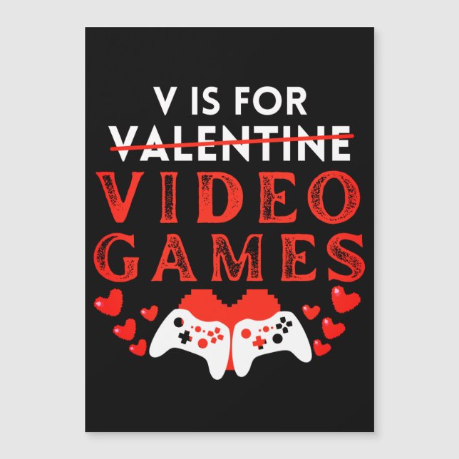 V Est Pour Jeux Vidéos Funny Valentines Joueur Jou (Devant)