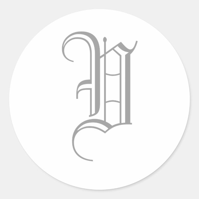 V Lettre Monogram Sticker Grey Vieux anglais (Devant)