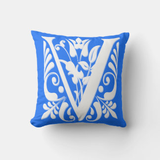 V Monogramme initiale - Coussin