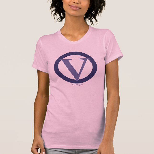 "V pour" T-Shirt végétalien (Devant)