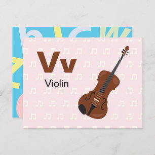 V pour violon - Carte Flash Alphabet