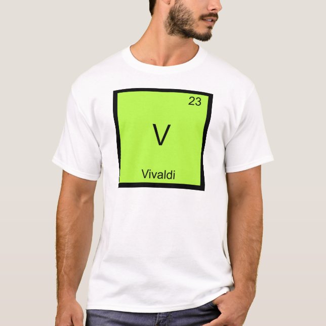 V - Vivaldi Funny Chimie Élément Symbole T-shirt (Devant)