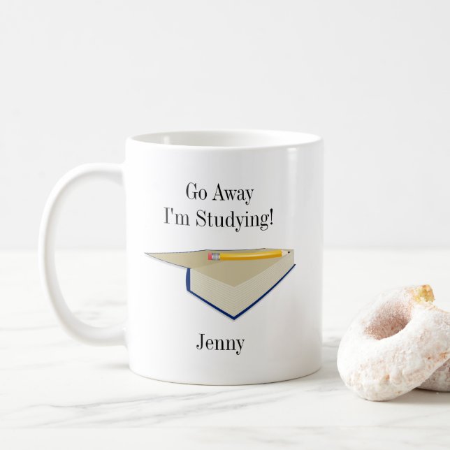 Va-t'en, je suis en train d'étudier le café Mug (Avec donut)