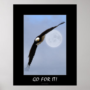 "VA-T'EN !" Poster d'art Motivational Bald Eagle