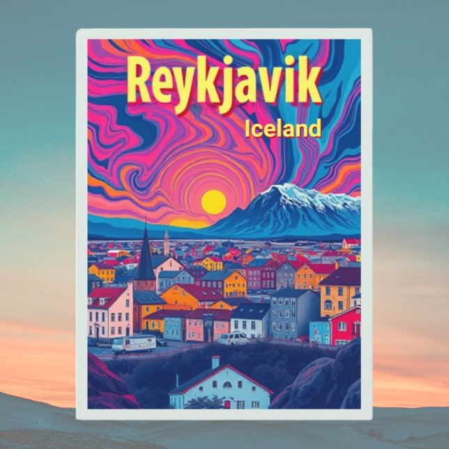 Vacances à Reykjavik Islande carte postale rétro c (Créateur téléchargé)