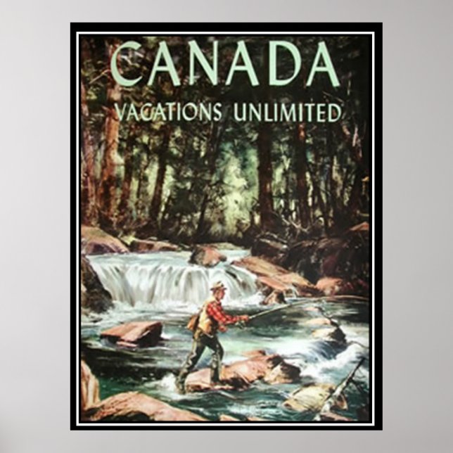 Vacances au Canada Affiche de voyage vintage (Devant)