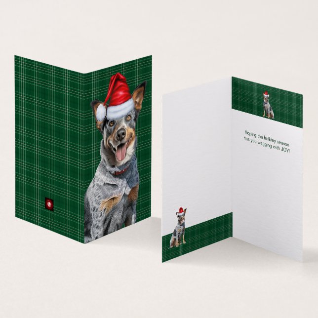 Vacances Blue Heeler Chien Vert Plaid Noël (Inside and Outside)